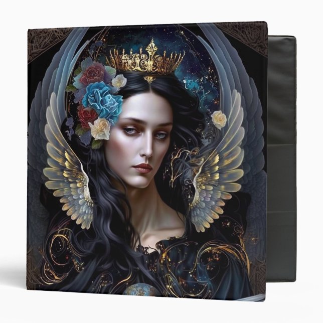 Dark Queen Angel Fantasy Art 3 Ring Binder (Front/Inside)