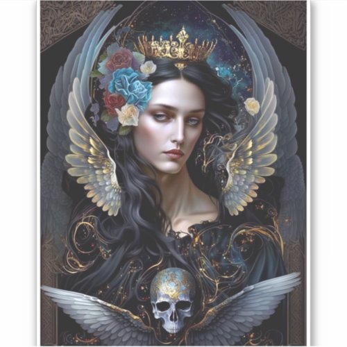 Dark Queen Angel Fantasy Art Sticker