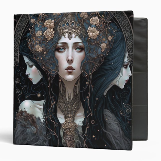 Dark Queen Fantasy Art 3 Ring Binder (Front/Inside)