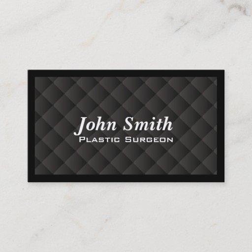 Customizable Dark Quilt Plastic Surgeon Business Card