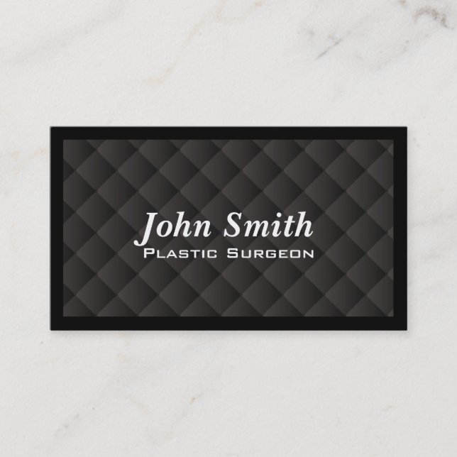 Dark Quilt Plastic Surgeon Business Card (Front)