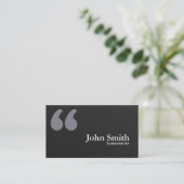 Dark Quote Marks Screenwriter Business Card (Standing Front)