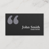 Dark Quote Marks Screenwriter Business Card (Front)