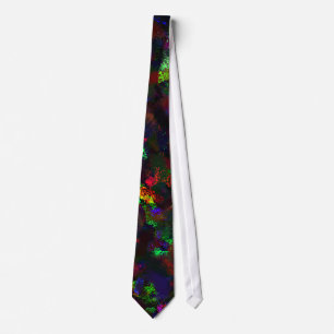 Dark Rainbow Abstract Art Tie