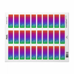 Dark Rainbow Colors Return Address Labels