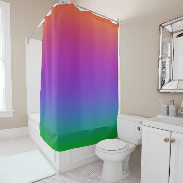Dark Rainbow Colors Shower Curtain (In Situ)