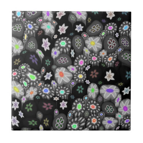 Dark Rainbow Millefiori Tile