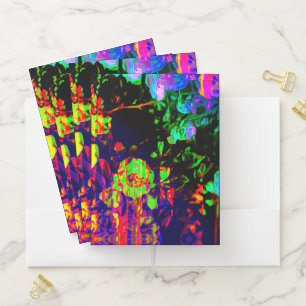 Dark Rainbow Rose Pocket Folder