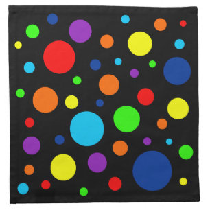 Dark Rainbow Spots Cloth Napkin