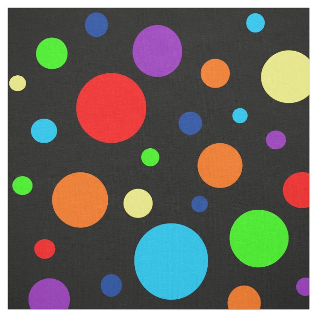 Dark Rainbow Spots Fabric (Swatch)