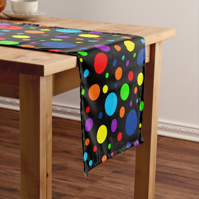 Dark Rainbow Spots Table Runner (In Situ)