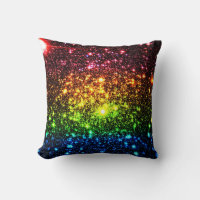 Dark Rainbow Stars Pillow