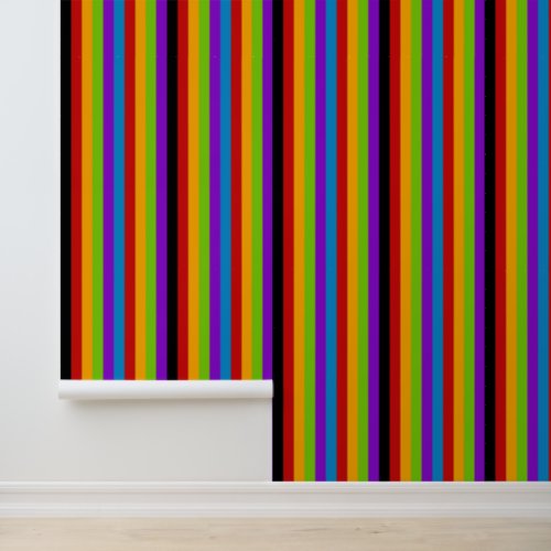 Dark Rainbow Stripe Wallpaper
