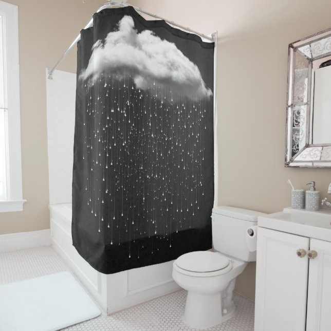 Dark rainy cloud shower curtain (In Situ)