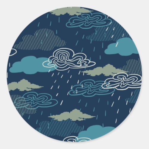 Dark Rainy Night  Classic Round Sticker