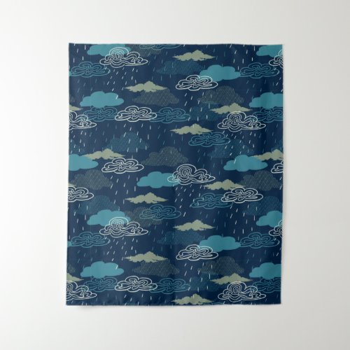 Dark Rainy Night Tapestry