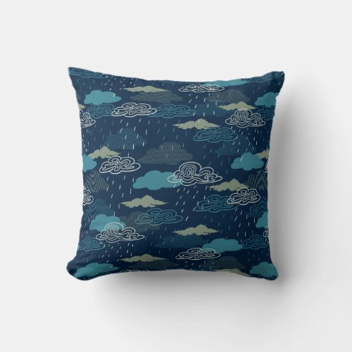 Dark Rainy Night Throw Pillow