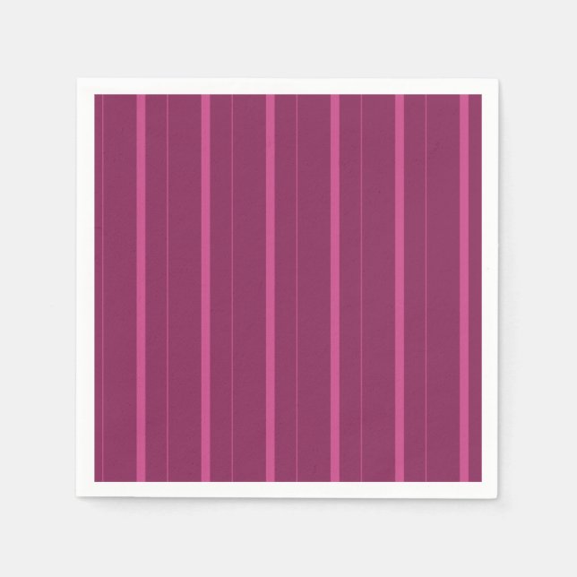 Dark Raspberry Stripes Napkins (Front)