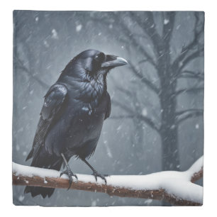 Dark Raven Black Bird Duvet Cover