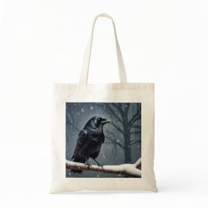Dark Raven Black Bird Tote Bag