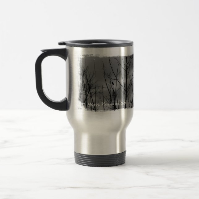 Dark Raven; Customizable Travel Mug (Left)