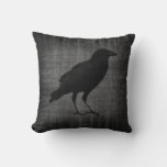 Dark Raven Gothic Pillow at Zazzle
