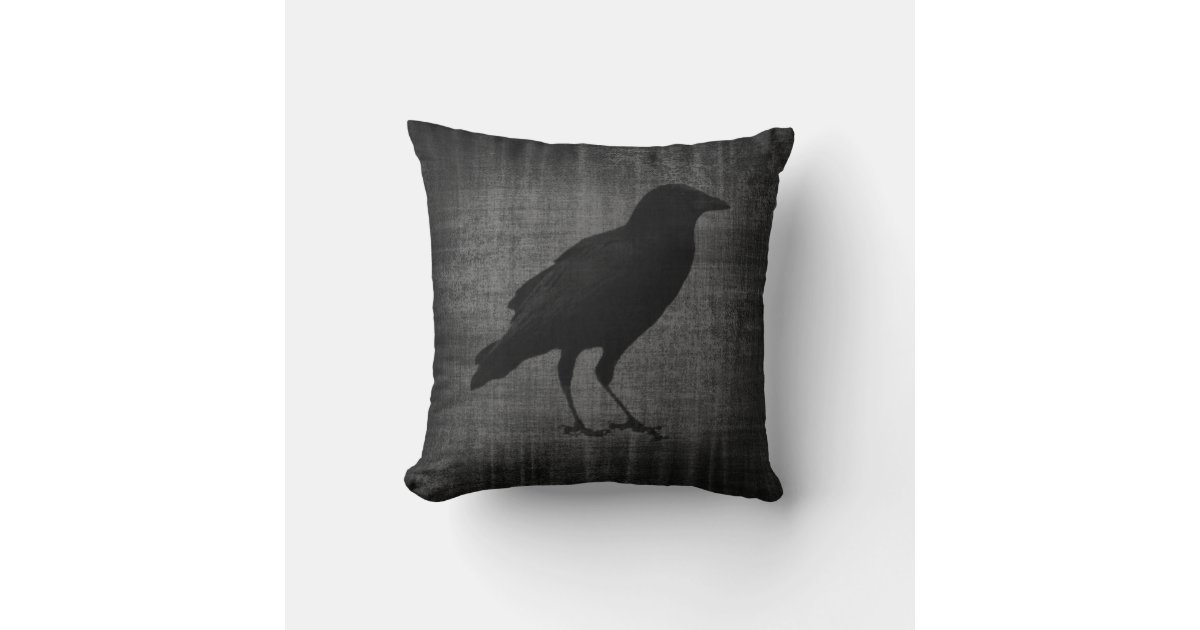 Goth Girl Dina Darkheart And Raven Throw Pillow by Dara - Fine Art