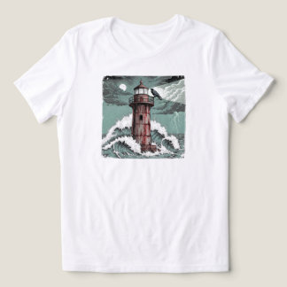 Dark Raven on Rusted Lighthouse | WHITE ONLY Tri-Blend Shirt