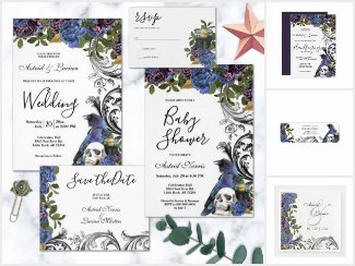 Dark Raven Purple Roses Gothic