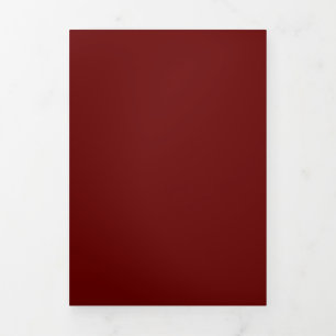 Dark Red #650000, Copper Rust Tri-Fold Holiday Card