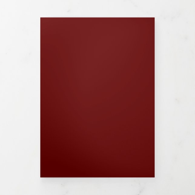 Dark Red #650000, Copper Rust Tri-Fold Holiday Card (Cover)