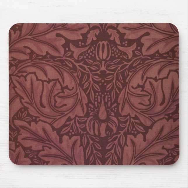 Dark Red Acanthus Leaves (by William Morris) Mouse Pad (Front)