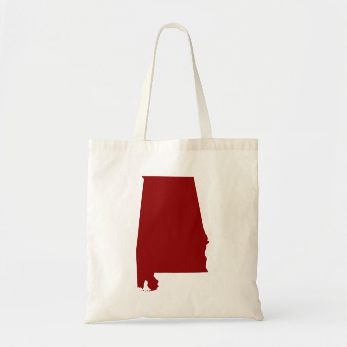 Dark Red Alabama Shape Canvas Bags