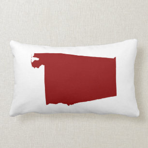 Dark Red Alabama Shape Lumbar Pillow