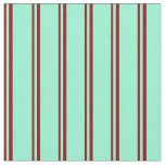 [ Thumbnail: Dark Red and Aquamarine Lined Pattern Fabric ]