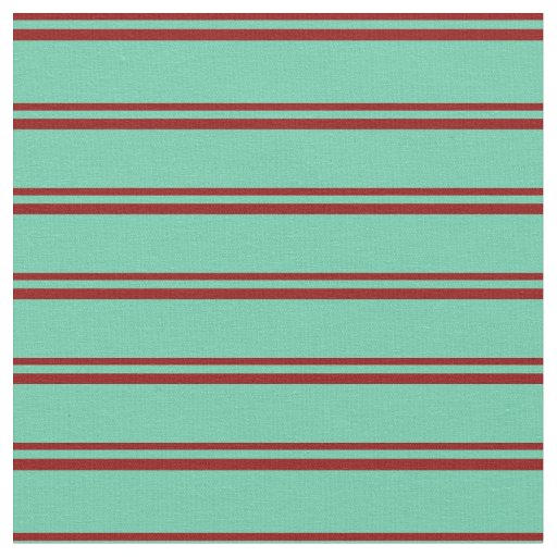 Dark Red and Aquamarine Striped/Lined Pattern Fabric