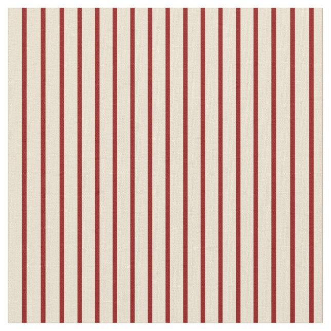 Dark Red and Beige Lines Pattern Fabric (Close Up)