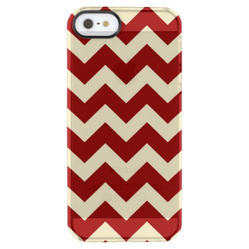 Dark Red And Beige Retro Chevron Pattern 2 Clear iPhone SE55s Case