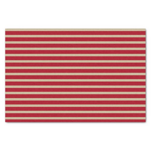 Dark Red and Beige Stripes Tissue Paper