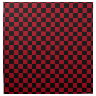 Dark Red and Black Checkerboard Squares Napkin