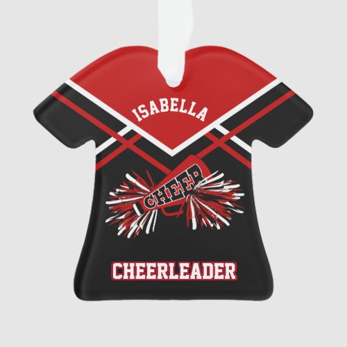 Dark Red and Black Cheerleader Ornament Dark Red and Black Cheerleader Ornament