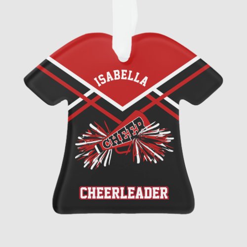 Dark Red and Black Cheerleader Ornament