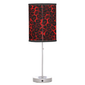 Dark Red and Black Leopard Animal Print Table Lamp (Back)