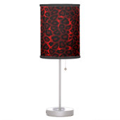 Dark Red and Black Leopard Animal Print Table Lamp (Left)