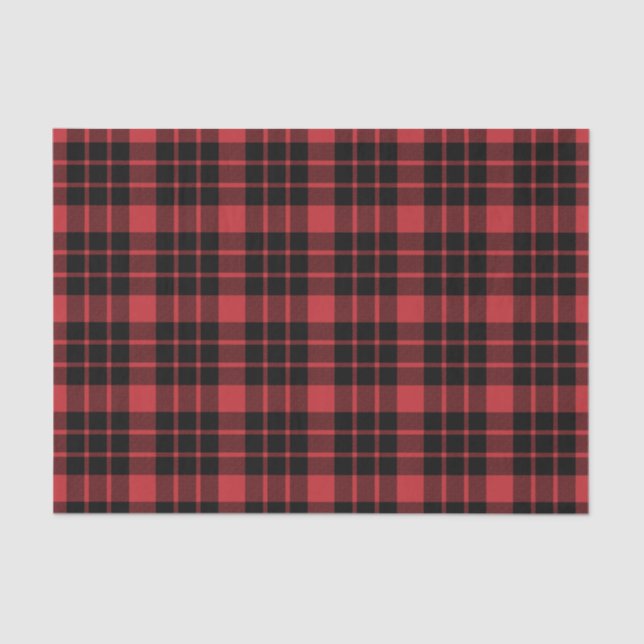 Dark Red and Black Plaid Tissue Paper (Front)
