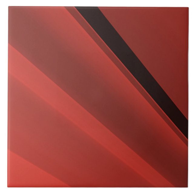 Dark red and black stripes, popular pattern,  ceramic tile (Front)