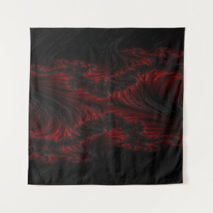 Dark red and black waves hd wallpaper tapestry