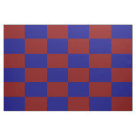 Dark Red and Blue Checkered Rectangles Pattern Fabric