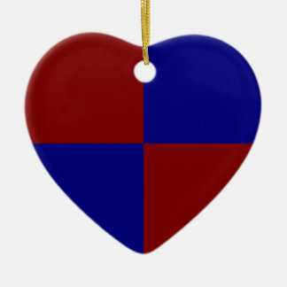 Dark Red and Blue Rectangles Ceramic Ornament