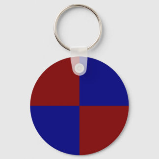 Dark Red and Blue Rectangles Keychain